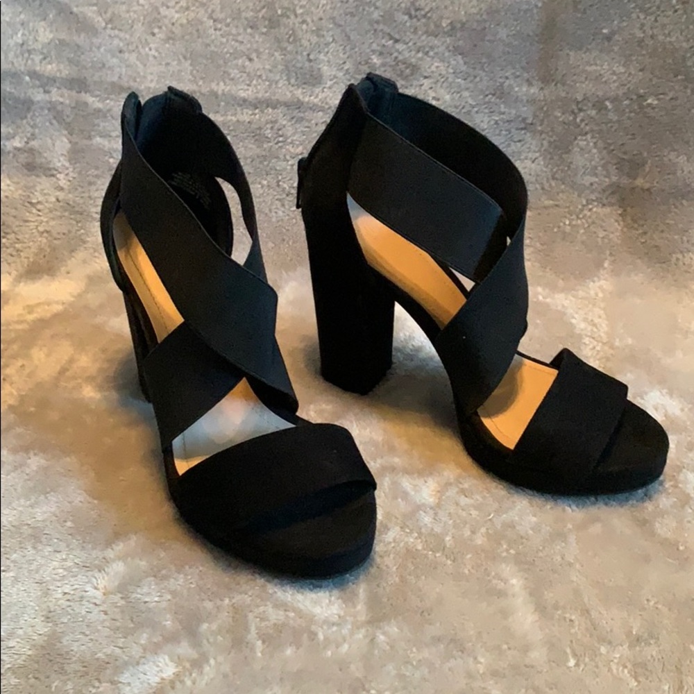 Strappy Black Heels